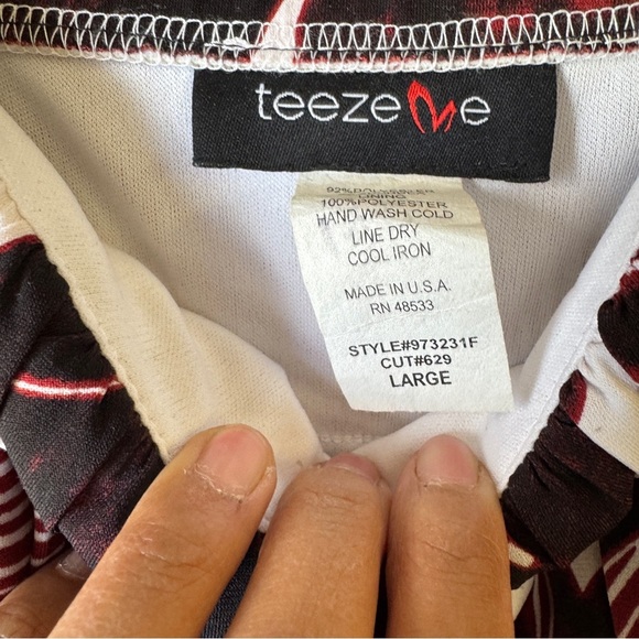 Vintage Y2K 2000 Floral Red Black White Cocktail Summer Dress Size Large - Picture 6 of 14